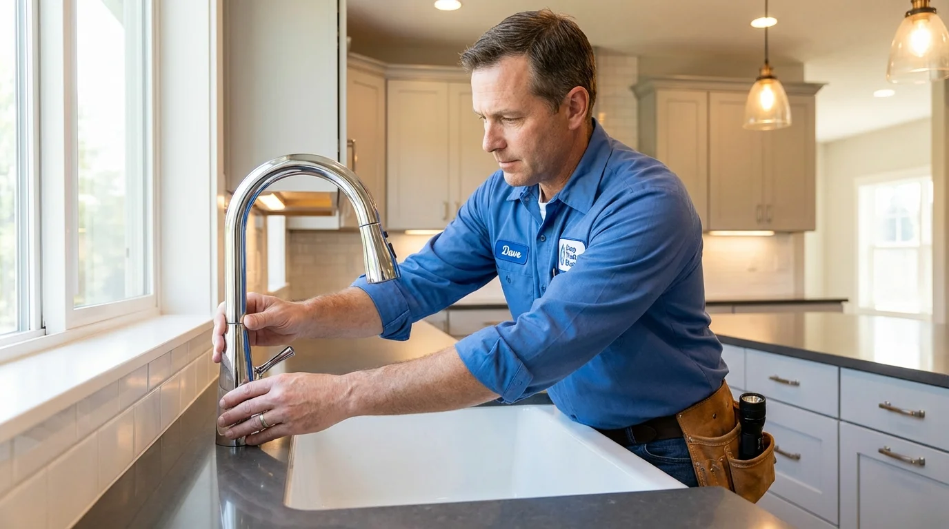 Kitchen faucet installation by Johns Plumbing LLC in Great Bend